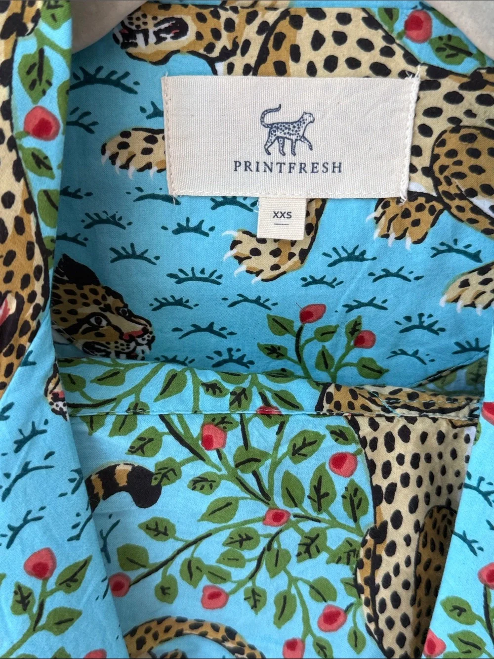 Printfresh Bagheera Leopard 🐆 Print Something Blue (Aqua) Short Pajama Set-XXS - Picture 2 of 16